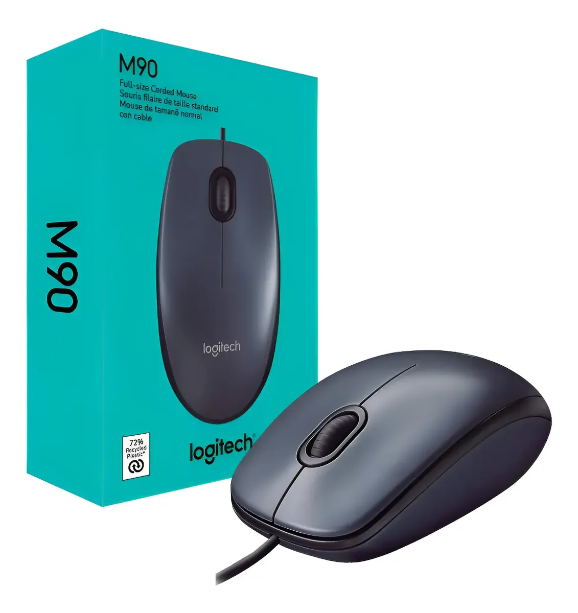 Mouse Logitech M90 Óptico Preto Usb Com Fio