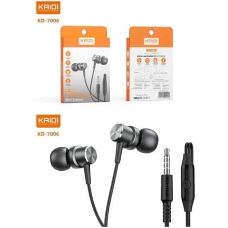 Fone de Ouvido Intra Auricular com Microfone Kaidi KD-7006 Preto