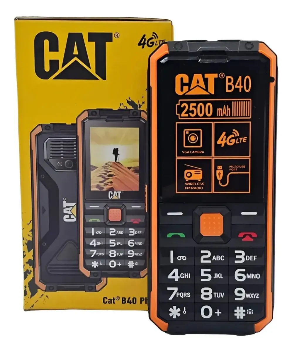 Celular Para Idosos Teclado Grande Capterpillar CAT B40 4G Preto