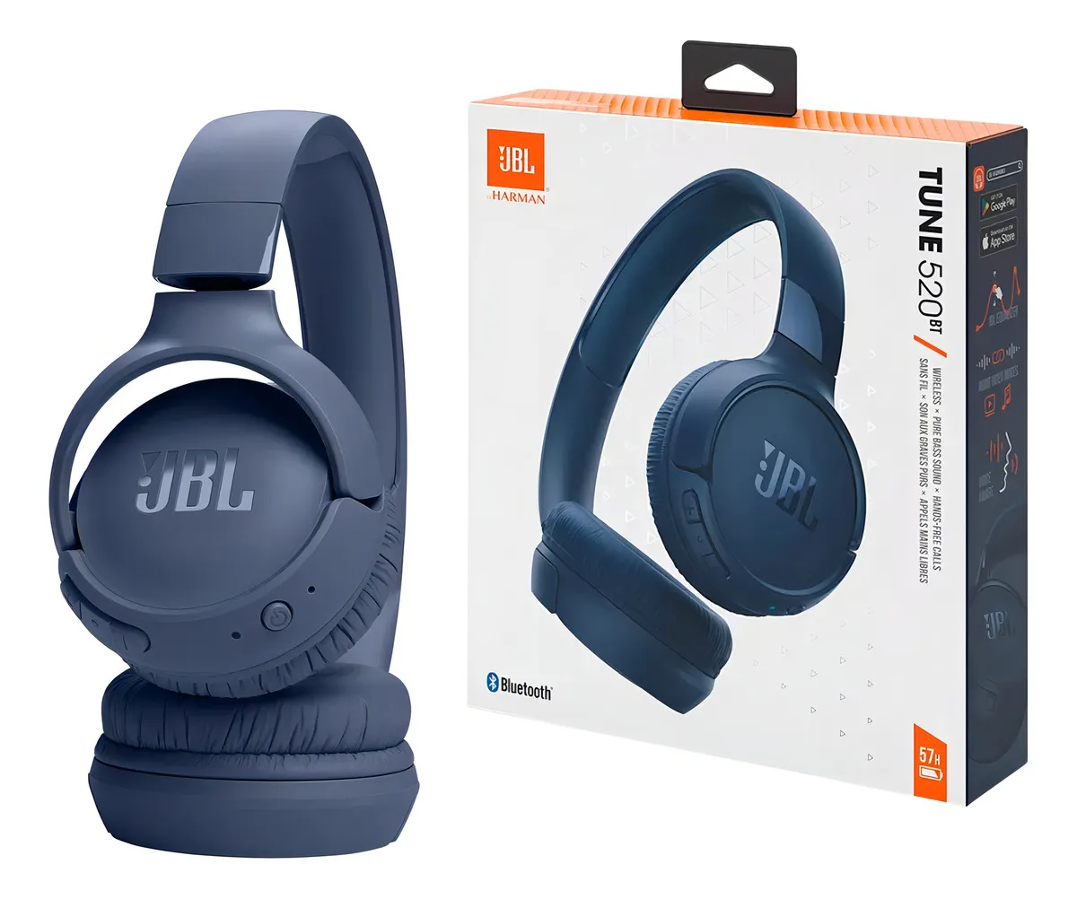 Fone De Ouvido Headphone Bluetooth JBL Tune 520bt AzuL