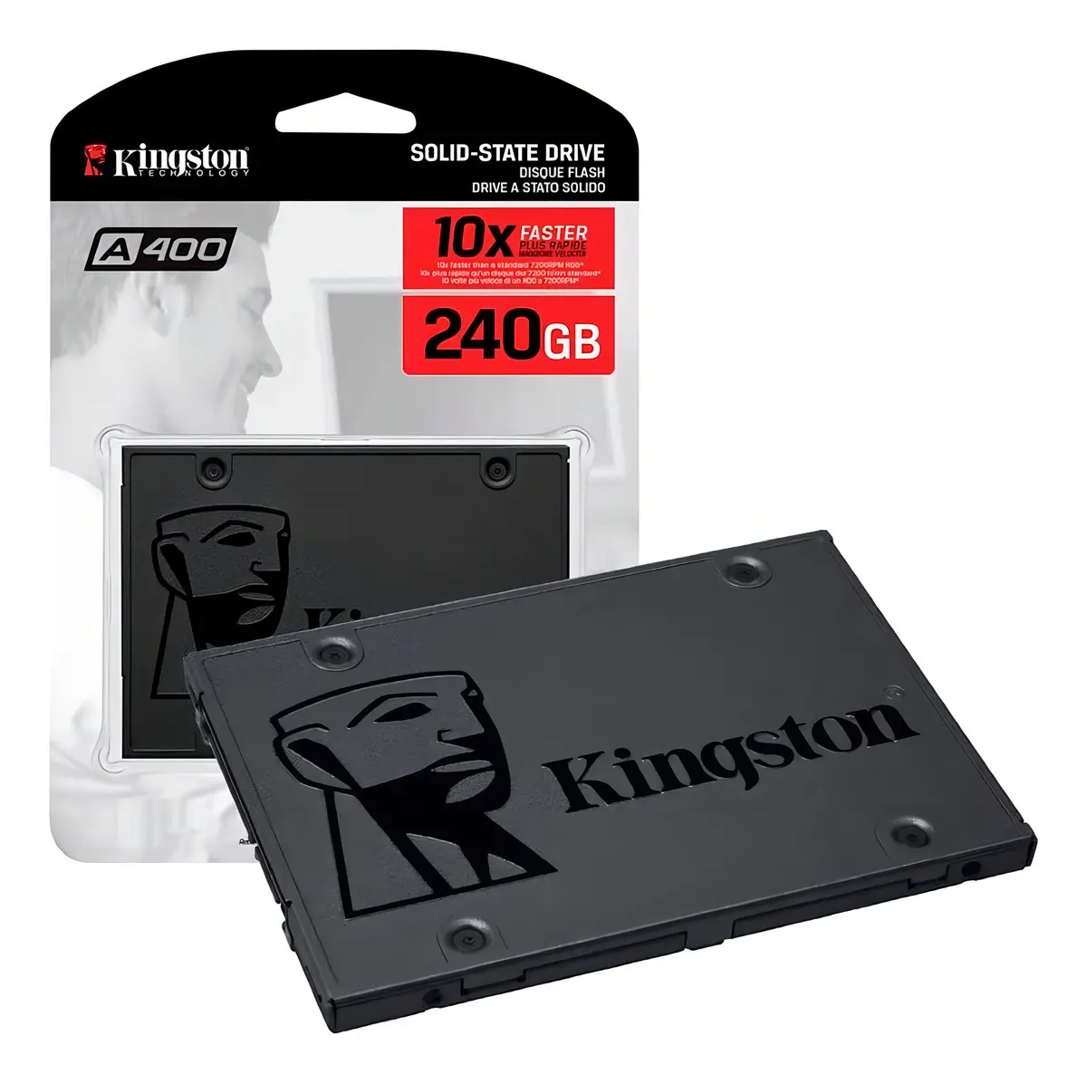SSD 240GB A400 Disco Sólido Interno Kingston SUV400S37/240G Preto